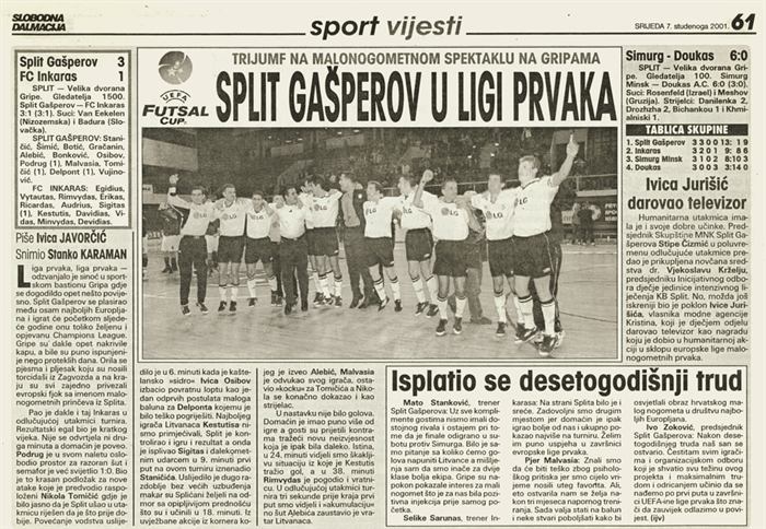 Split Gašperov u Ligi prvaka